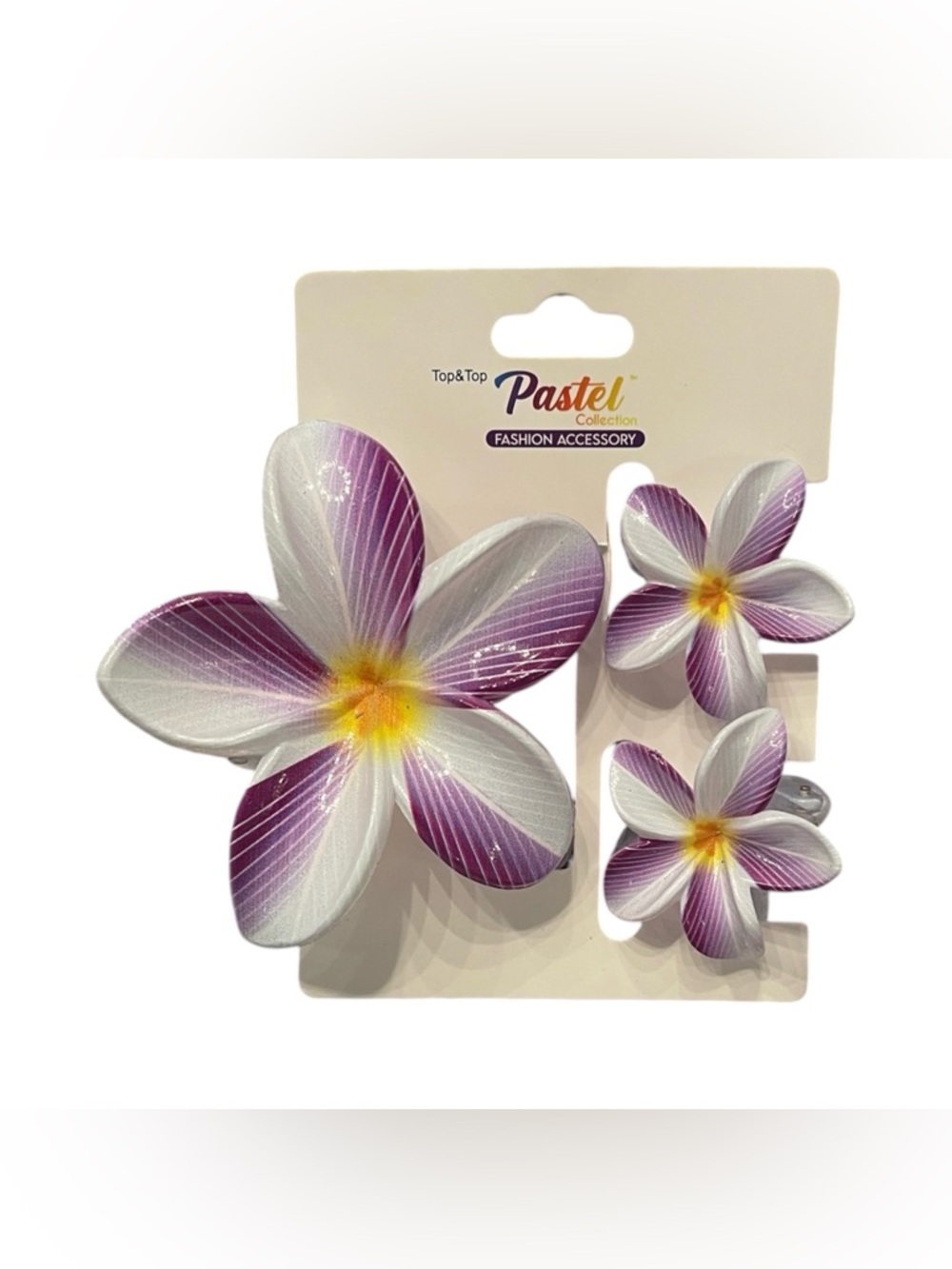 HIBISCUS 3 PIECE CLAW HAIR CLIP SET